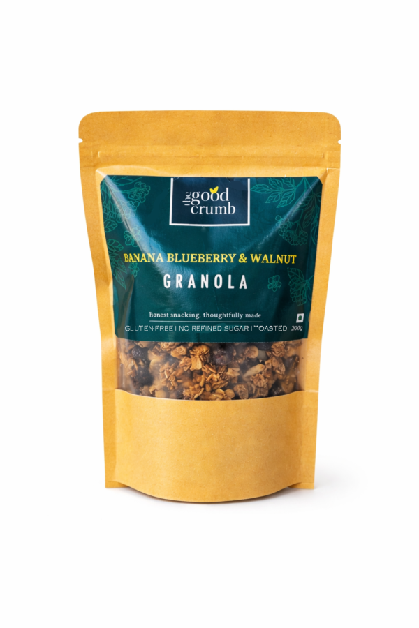 Chunky Banana Blueberry Walnut Granola