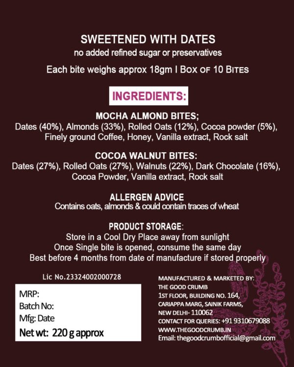 Assorted Oat & Date Bites – 3
